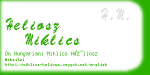heliosz miklics business card